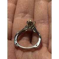 Sterling Silver Simulated Diamond Two Tone Ring