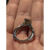 Sterling Silver Simulated Diamond Two Tone Ring