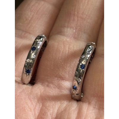 Sterling Silver Hypoallergenic Moon & Stars Zircon Hoop Ea..