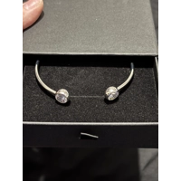 Sterling Silver Zircon Bangle Bracelet