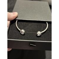 Sterling Silver Zircon Bangle Bracelet