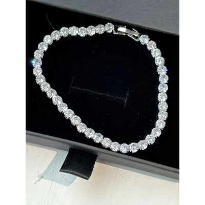 Sterling Silver Zircon Tennis Bracelet