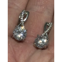 Sterling Silver 925 D2.00CT Simulated Diamond Earrings