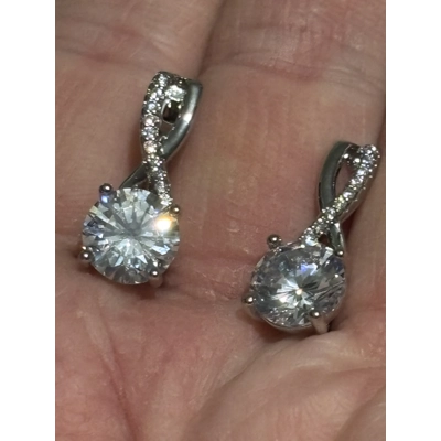 Sterling Silver 925 D2.00CT Simulated Diamond Earrings
