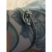 Sterling Silver Unisex Dragon Bangle Bracelet