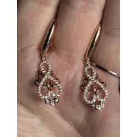 14CT 585 Rolled Gold Zircon Dangle Earrings