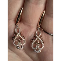14CT 585 Rolled Gold Zircon Dangle Earrings
