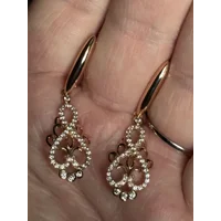 14CT 585 Rolled Gold Zircon Dangle Earrings