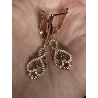 14CT 585 Rolled Gold Zircon Dangle Earrings