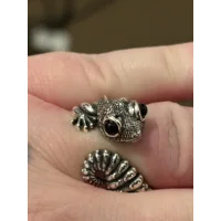 Stainless Steel Adjustable Knob Tailed Gecko  Ring