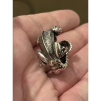 Stainless Steel Adjustable Knob Tailed Gecko  Ring