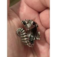 Stainless Steel Adjustable Knob Tailed Gecko  Ring