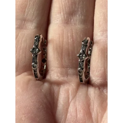 Sterling Silver Zircon Huggie Hoop Earrings