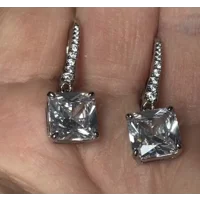Sterling Silver Zircon Hook Earrings