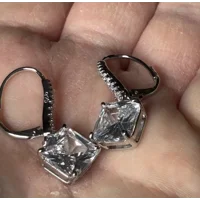 Sterling Silver Zircon Hook Earrings