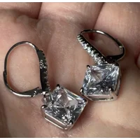 Sterling Silver Zircon Hook Earrings