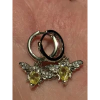 Sterling Silver Bee Zircon Earrings