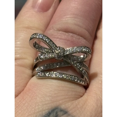 Sterling Silver Zircon Bow Ring