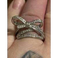 Sterling Silver Zircon Bow Ring