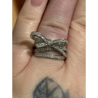 Sterling Silver Zircon Bow Ring