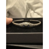 Sterling Silver Blue Eyed Zircon Owl Bangle Bracelet