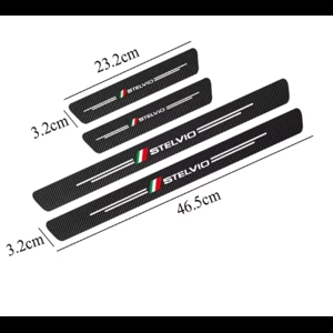 Set 4 pz Battitacco Alfa Romeo Stelvio– Protezione Portiera in Fibra di Carbonio – Look Sportivo