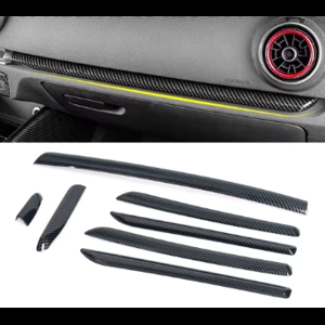 Modanature Interne Console Centrale e Pannelli Porta Audi A3 / S3 / RS3 8V (2014-2018) – ABS Carbon