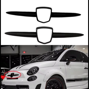 Copertura Logo Anteriore Fiat 500 / Abarth 595 695 Nero Lucido Carbon Look