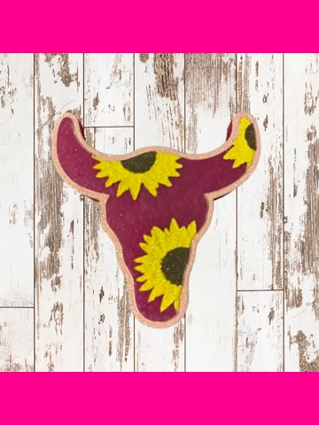 Sunflower Bull Skull Freshie