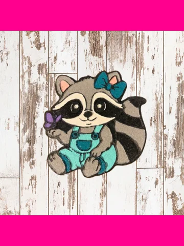 Raccoon with Overalls Freshie