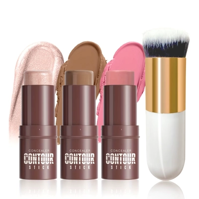 4pcs Contour Stick, Highlighter Stick, Blush Stick 4pcs Cr..