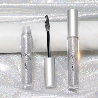 Diamond Glitter Mascara Fast Dry Eyelashes Curling Extension Makeup Waterproof Long-lasting Lengthen