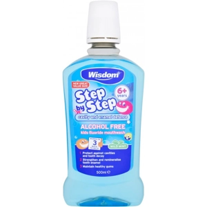 WISDOM STEP BY STEP ALCOHOL FREE MOUTHWASH 500ML MILD MINT 6+ YEARS