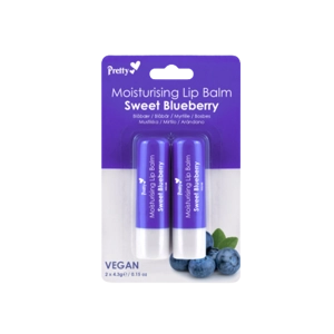 PRETTY MOISTURISING LIP BALM 2PK SWEET BLUEBERRY