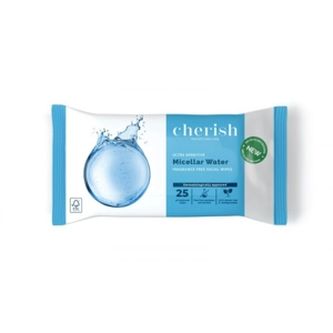CHERISH CLEANSING FACIAL WIPES 25'S MICELLAR WATER BIODEGRADABLE