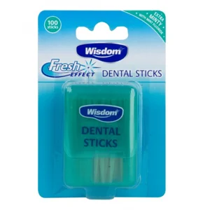 WISDOM FRESH EFFECT WOODEN DENTAL STICKS 100'S