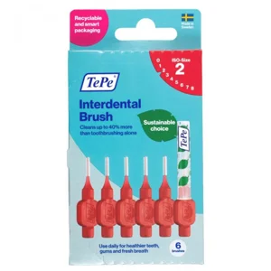 TEPE INTERDENTAL BRUSHES RED 0.5MM(2) 6'S