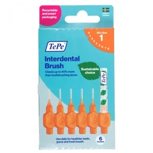 TEPE INTERDENTAL BRUSHES ORANGE 0.45MM(1) 6'S