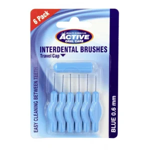 ACTIVE INTERDENTAL BRUSHES 6'S 0.6MM (BLUE)