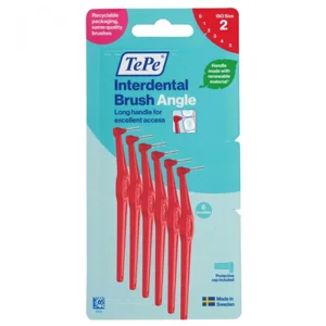 TEPE ANGLE INTERDENTAL BRUSHES 6'S 0.5MM(2) RED