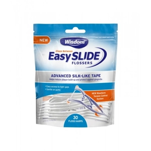 WISDOM CLEAN BETWEEN EASY SLIDE FLOSSERS 30'S (Y-SHAPED HARPS)