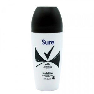 SURE LADIES ROLL-ON 50ML INVISIBLE (ON BLACK&WHITE)
