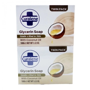 CURALENE GLYCERIN BAR SOAP 100G 2PK WITH COCONUT OIL
