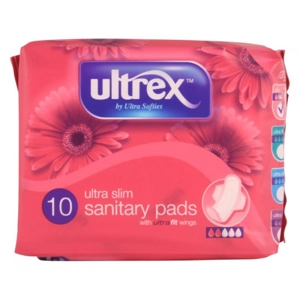 ULTREX SANITARY PADS ULTRA SLIM 10'S