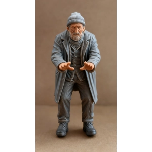 Homeless Man Figure 16mm Scale