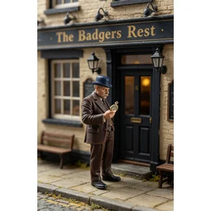 Man Looking At Pocket Watch Figure 16mm Scale