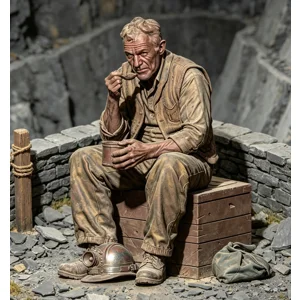 Slate Miner Sitting Eating Figure G Scale & LGB