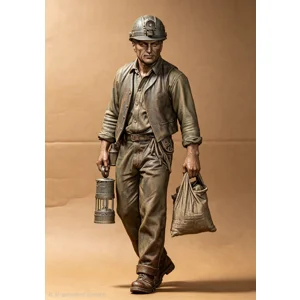 Slate Miner With Oil Lamp & Food Bag Figure 16mm Scale