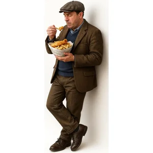 Man Eating Fish And Chips Figure G Scale & LGB