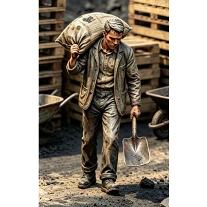 Coal Yard Worker 4 Figure 16mm Scale